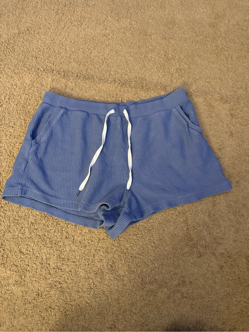 aerie Ribbed Drawstring Lounge Shorts - Periwinkle Blue